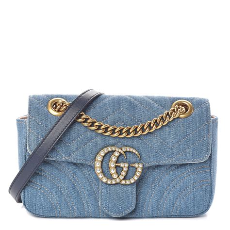 gucci mini bag denim|Gucci small denim bag.